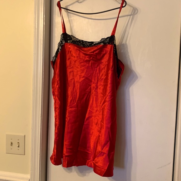 Other - Red Nightgown with Black Lace